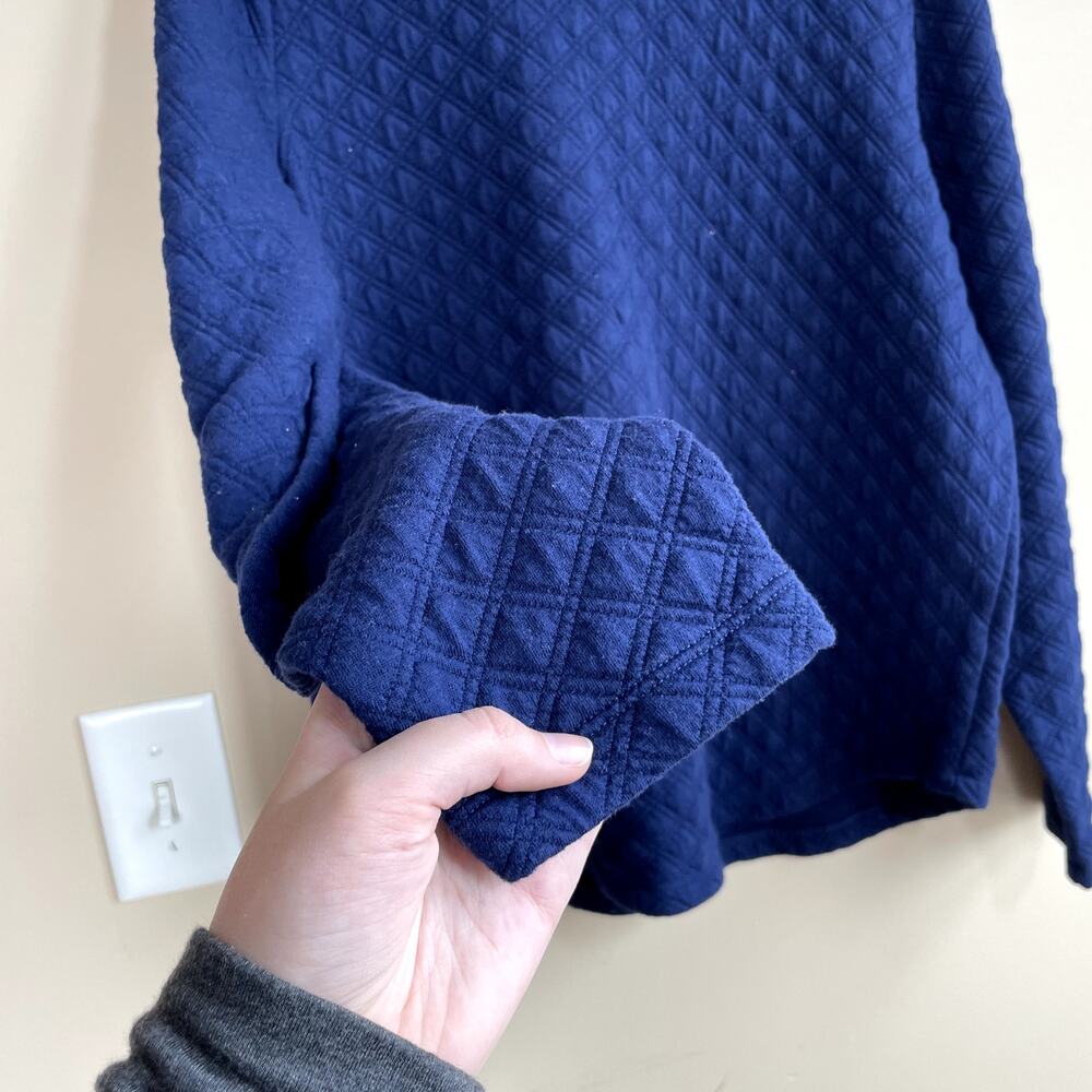 J.Crew quilted turtleneck sweater women's size medium royal blue thick sweater - Picture 5 of 7